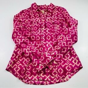 Michael Kors Blouse Women Size Medium Button Down Long Sleeves‎ Roll-up Sleeves